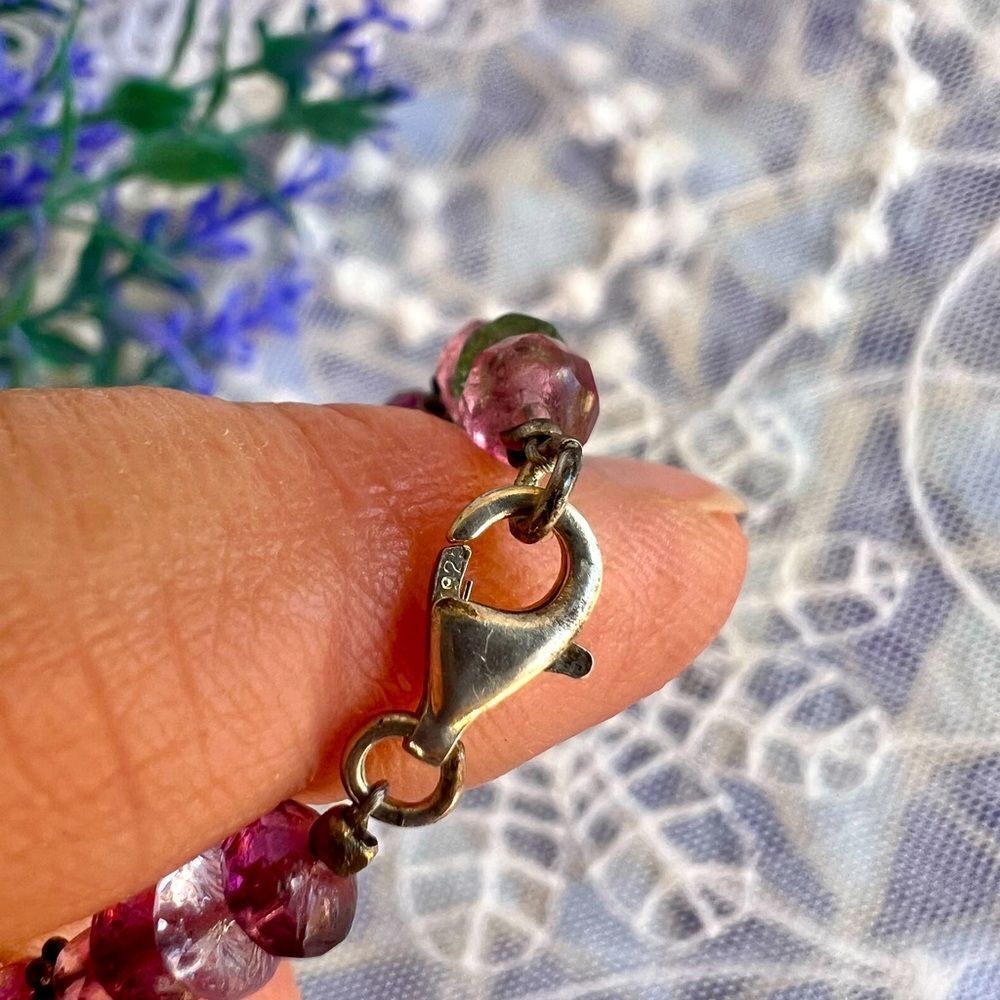 Dainty Vintage Gemstone Bracelet 925 - Picture 7 of 11